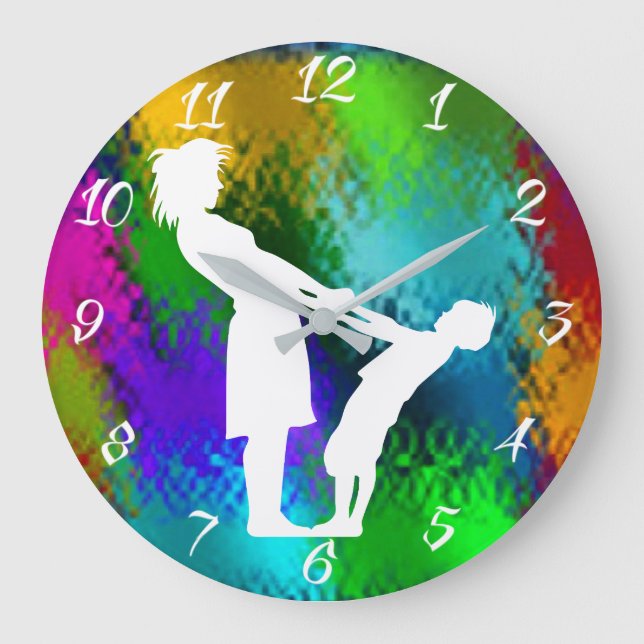 FRAU UND KIND GROßE WANDUHR (Vorderseite)