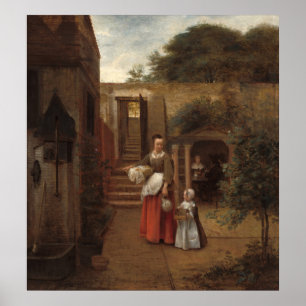 Frau und Kind - Pieter de Hooch Kunstposter Poster