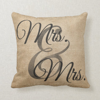 Frau und lesbische Hochzeit Frau-Burlap Kissen