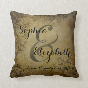 Frau und lesbische Hochzeit Frau-Vintage Kissen