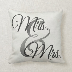 Frau und lesbische Hochzeit Frau-White Script Kissen