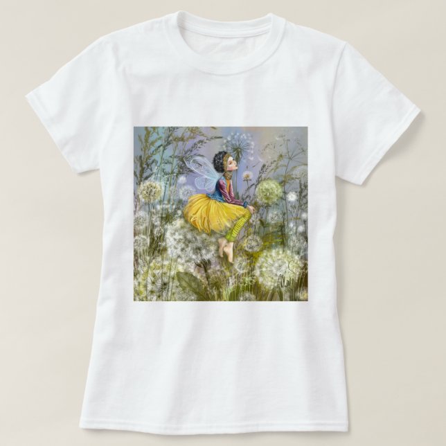 Frau und Löwenzahn T-Shirt (Design vorne)