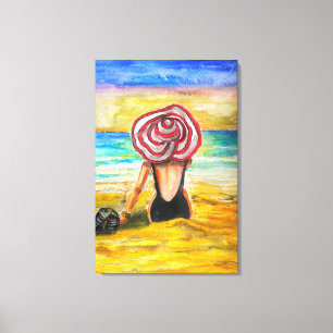 Frau und Meer Leinwanddruck - Malerei Kunst