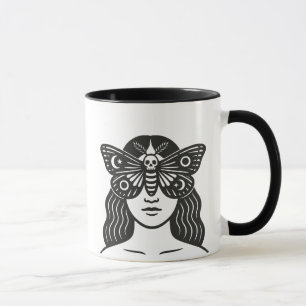 Frau und Moth Tasse