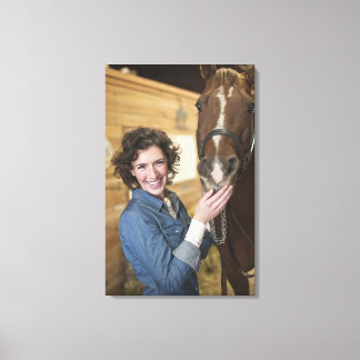 Frau und Pferd Leinwanddruck
