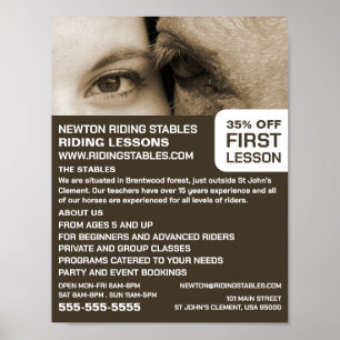 Frau und Pferd, Reitlehrerin, Akademie Poster