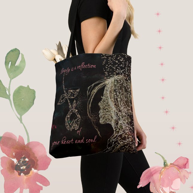Frau und Rose (woman and rose tote bag)