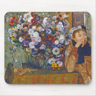 Frau und Vase der Blume, Edgar Degas Mousepad
