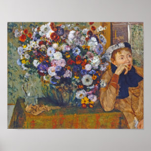 Frau und Vase der Blume, Edgar Degas Poster