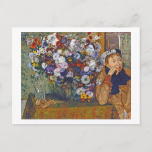 Frau und Vase der Blume, Edgar Degas Postkarte
