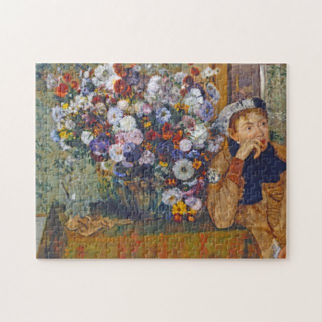 Frau und Vase der Blume, Edgar Degas Puzzle (Horizontal)