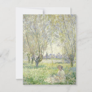 Frau unter Weiden, Monet 1880 Postkarte