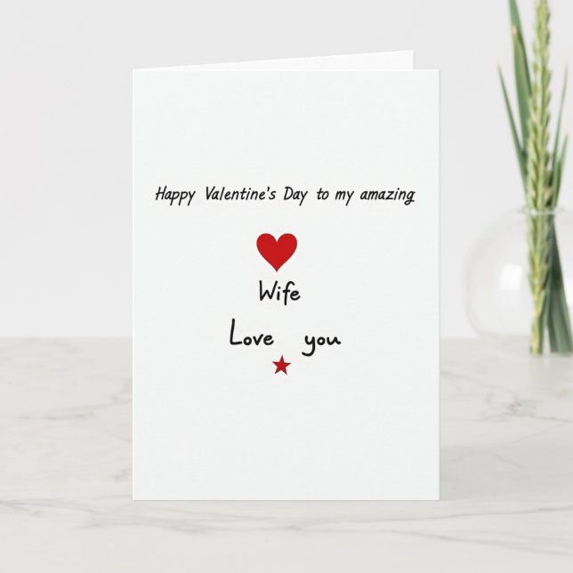Frau Valentinstag Lieb Dich Karte (Vorderseite)