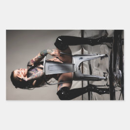 Frau Velvet Revolver Logo für die Markenbezeichnun Rechteckiger Aufkleber