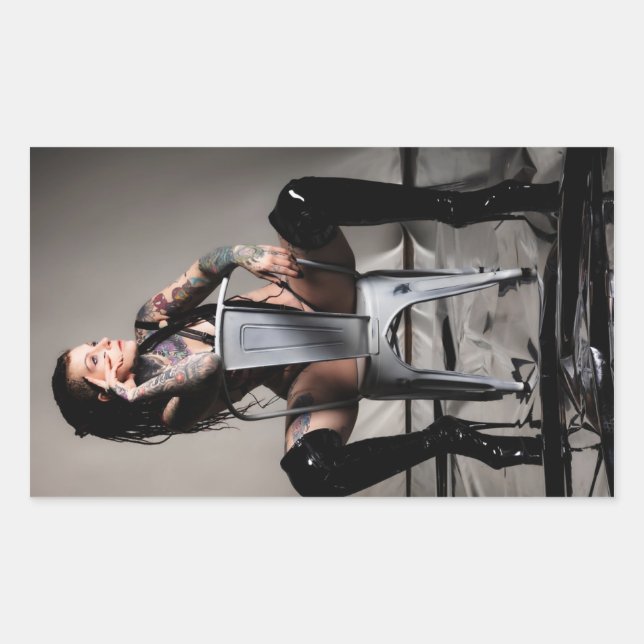 Frau Velvet Revolver Logo für die Markenbezeichnun Rechteckiger Aufkleber (Vorderseite)