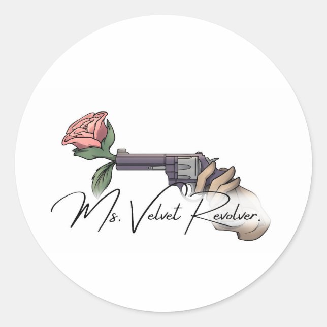 Frau Velvet Revolver Logo für die Markenbezeichnun Runder Aufkleber (Vorderseite)