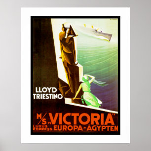 Frau Victoria Lloyd Triestino Poster
