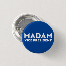 Frau Vizepräsidentin, blaue, moderne Typografie Button