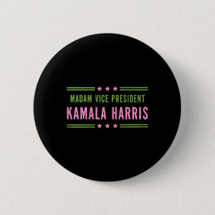 Frau Vizepräsidentin Kamala Harris Pink Green Button