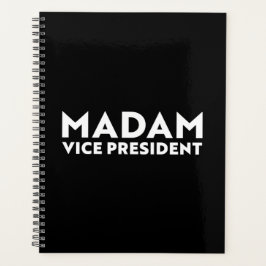 Frau Vizepräsidentin, Schwarz-weiße moderne Typogr Planer