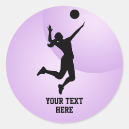 Frau Volleyball Player Beach Volleyball Runder Aufkleber