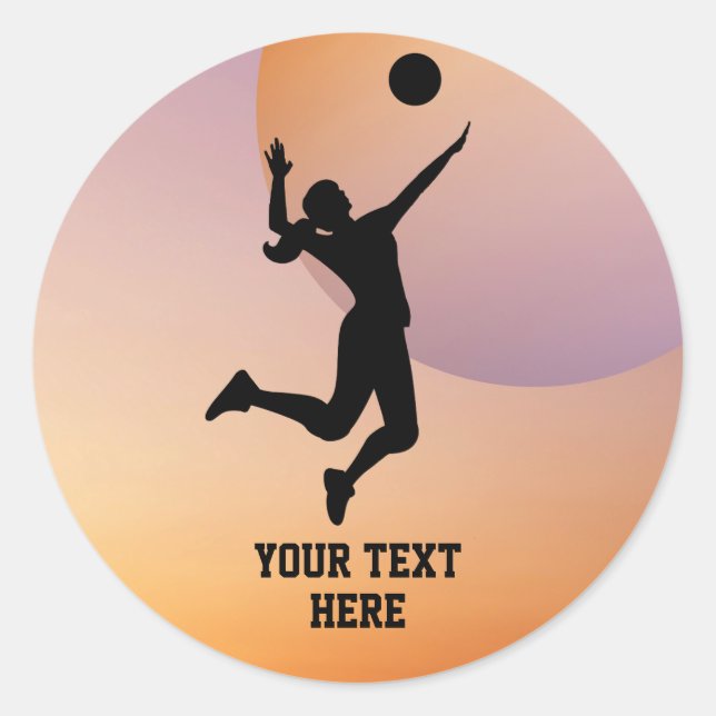 Frau Volleyball Player Beach Volleyball Runder Aufkleber (Vorderseite)