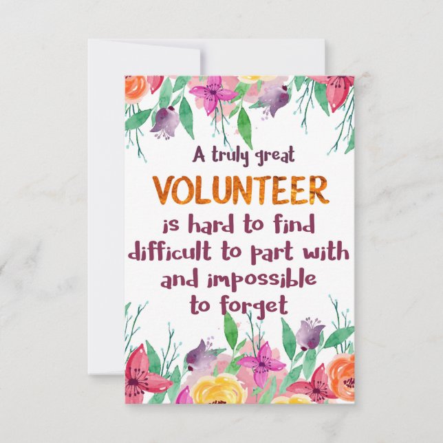 Frau Volunteer Vielen Dank für Ihr Dankeschön Dankeskarte (Vorderseite)