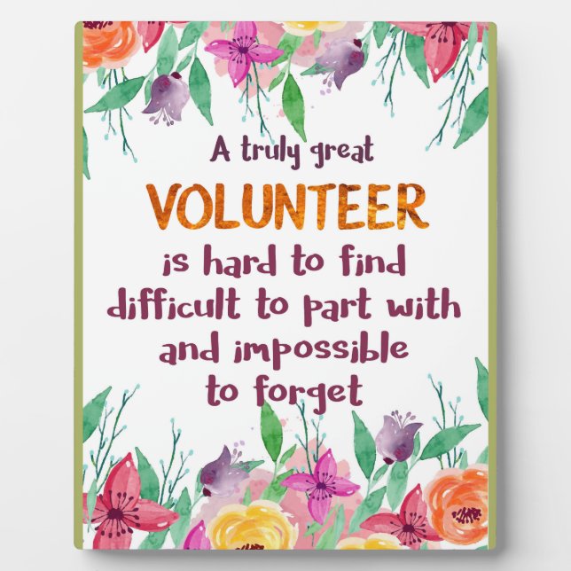 Frau Volunteer Vielen Dank für Ihr Dankeschön Fotoplatte (Vorderseite)