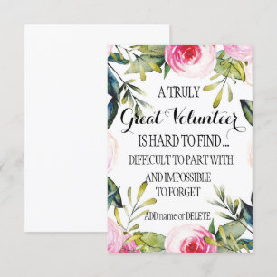 Frau Volunteer Vielen Dank für Ihr Dankeschön Karte
