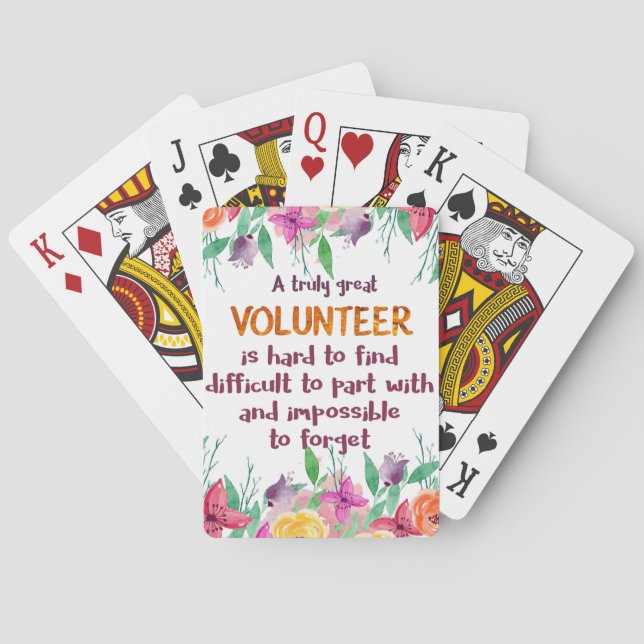 Frau Volunteer Vielen Dank für Ihr Dankeschön Spielkarten (Rückseite)