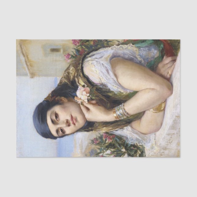 Frau von Algier, Arthur Bridgman Seidenpapier (Vorderseite)