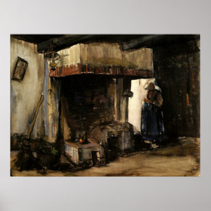 Frau von einem Hearth von Vincent van Gogh Poster