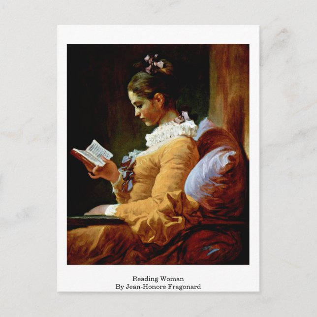 Frau von Jean-Honore Fragonard lesen Postkarte (Vorderseite)