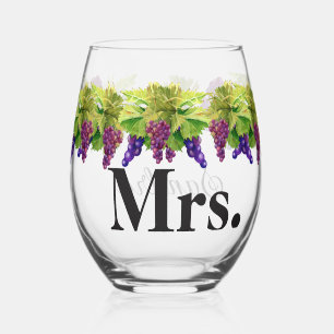 Frau von Wedding Bride   Ehefrau Wasserfarbene Tra Weinglas Ohne Stiel
