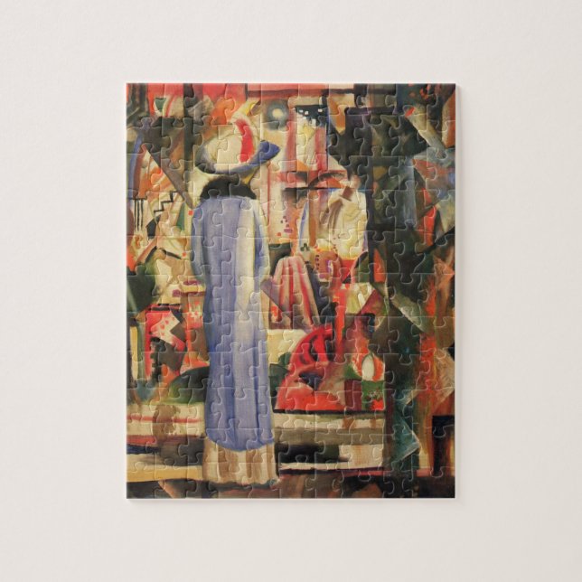 Frau vor einem Schaufenster durch August Macke Puzzle (Vertikal)