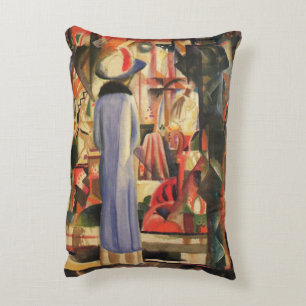 Frau vor einem Schaufenster von August Macke Dekokissen