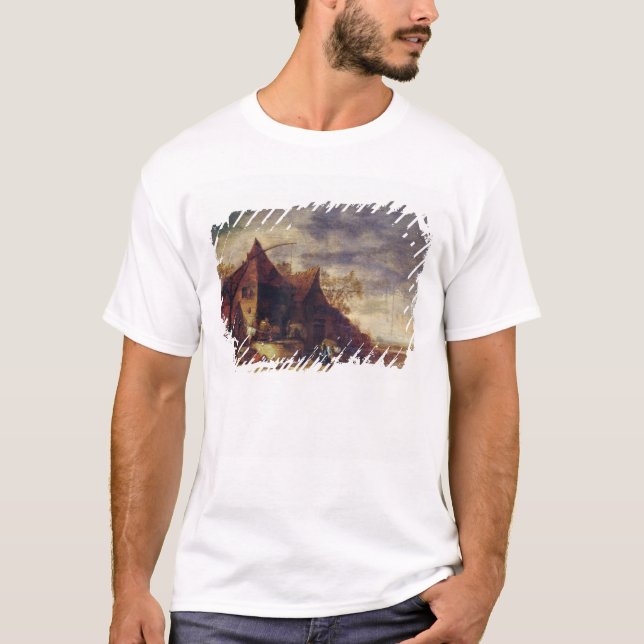 Frau vor einer Hütte T-Shirt (Vorderseite)