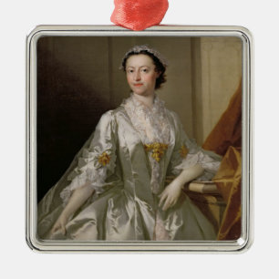 Frau Wardle, 1742 (Öl auf Leinwand) Silbernes Ornament