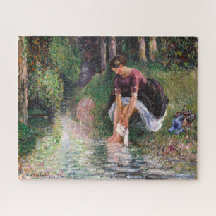 Frau wäscht ihre Füße Camille Pissarro Puzzle