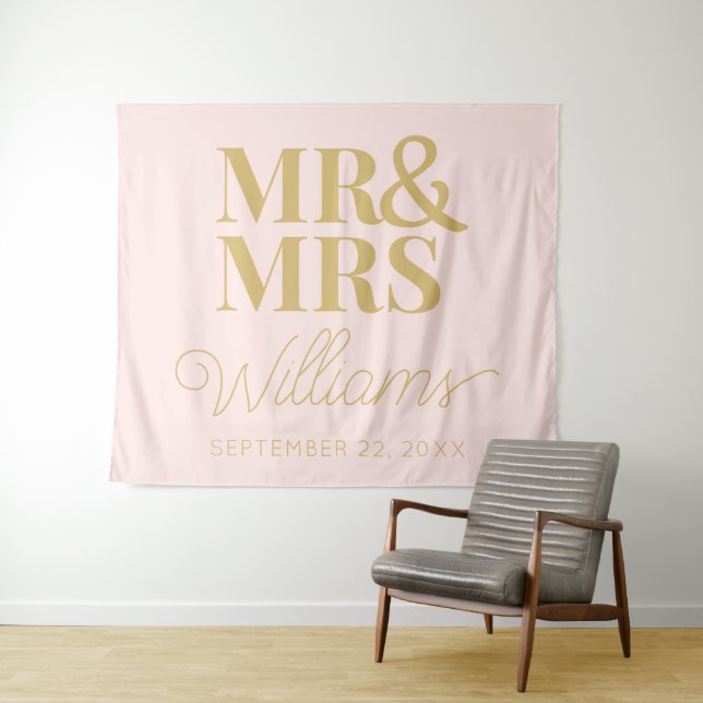 Frau Wedding Brautparty Moderner Hintergrund Wandteppich (Beispiel (Horizontal))