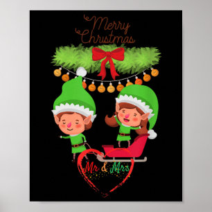 Frau Wedding Xmas Groom Brides Verheiratet Elfen B Poster