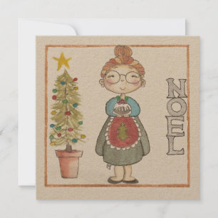 Frau Weihnachten Weihnachtskarte