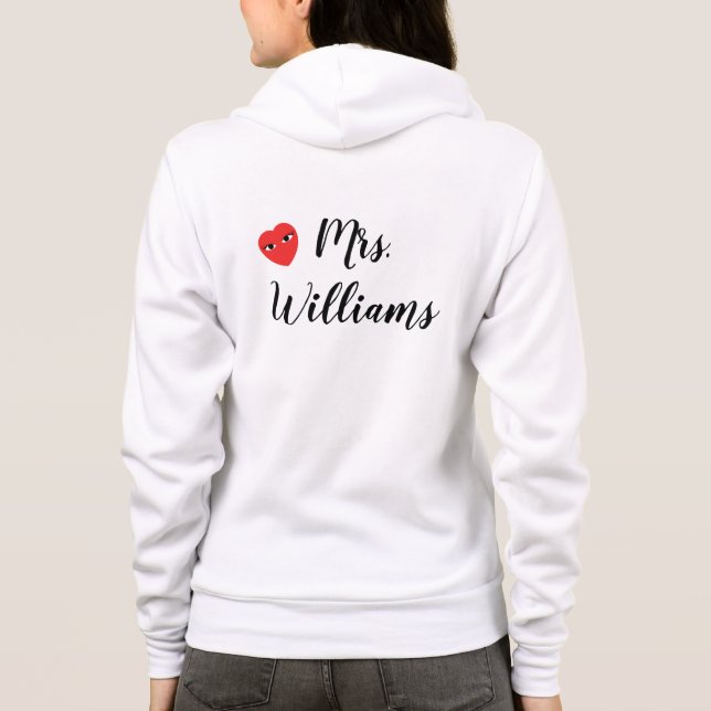 Frau Wifey Hoody mit Red Heart (Rückseite)