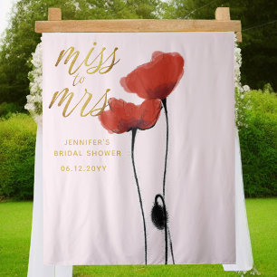Frau Wildblume Red Poppy Pink Bridal Hintergrund Wandteppich