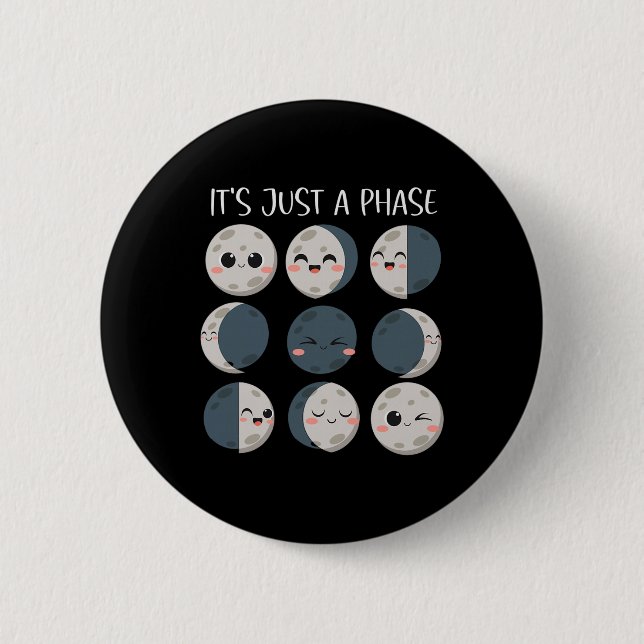 Frau Wissenschaftslehrerin Mondphasen Wissenschaft Button (Vorderseite)