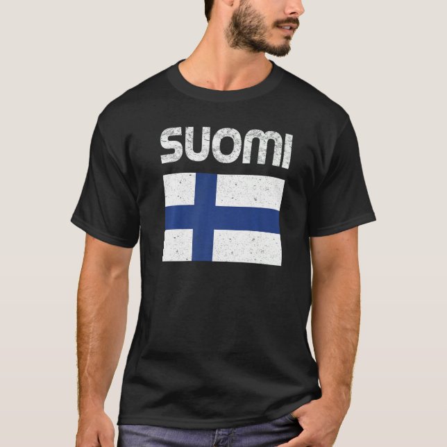 Frau Womens Suomi Finnischer Stolperflagge Finnlan T-Shirt (Vorderseite)