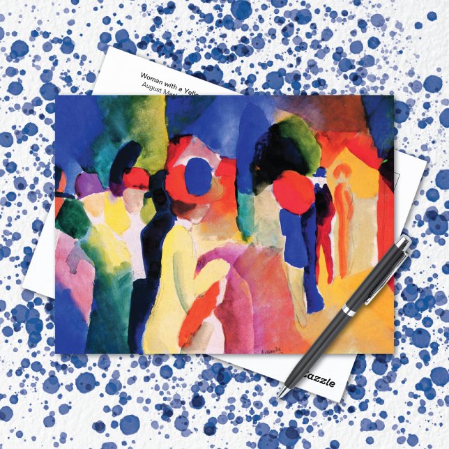 Frau Yellow Jacket August Macke Postcard Postkarte (Von Creator hochgeladen)