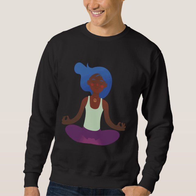 Frau Yoga Lotus Position Vector Sweatshirt (Vorderseite)