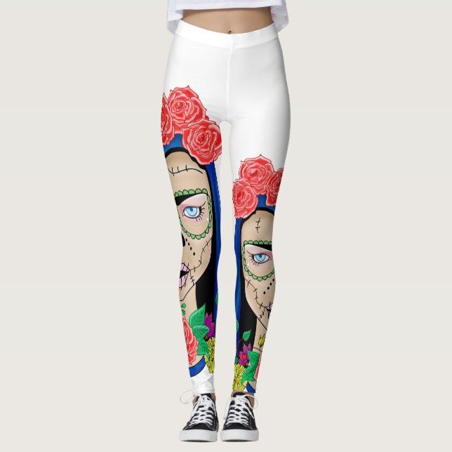 Frau Zombie Halloween Leggings (Vorderseite)