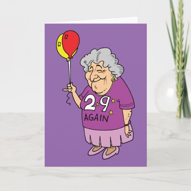 Frau zum 29. Geburtstag Karte (Vorderseite)
